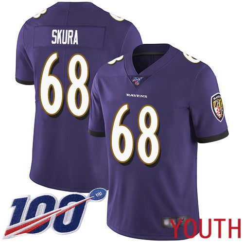 Baltimore Ravens Limited Purple Youth Matt Skura Home Jersey NFL Football #68 100th Season Vapor Untouchable->youth nfl jersey->Youth Jersey